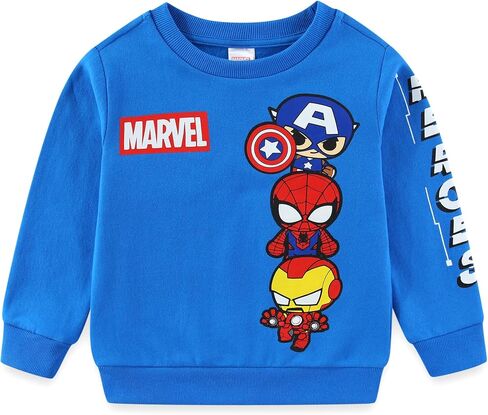 سويت شيرت Marvel Avengers Spider-Man Captain America Iron Man Boys ذو رقبة دائرية للأطفال الصغار والكبار in Saudi Arabia