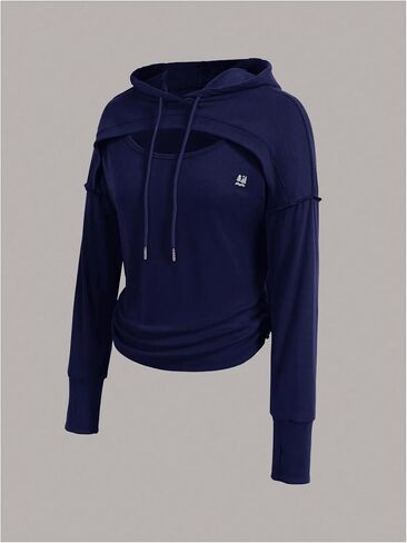 SweatyRocks Women's Cut Out Front Drawstring Hoodies Workout Sweatshirts in Saudi Arabia