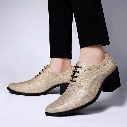 Men's Chelsea Naked Boots, High Heel Pointed Toe Booties, Low Lace-up Oxfords, Business, Wedding, Dress, Casual in Saudi Arabia