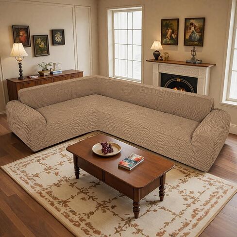 Sectional Couch Covers L Shape Sofa Cover 1 Piece Stretch Corner Couch Covers Non Slip Washable Sofa Slipcovers Soft Fleece Furniture Protector for Dogs Pet（X-Large, Dark Gray） in Kuwait