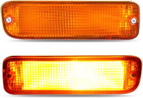 زوج ضوء إشارة الانعطاف الهالوجين متوافق مع 1995-1997 Toyota Tacoma 4WD 1998-2000 Toyota Tacoma DLX RWD لاستبدال TO2531122 TO2530122 عدسة كهرمانية الجانب الأيسر والأيمن in Kuwait