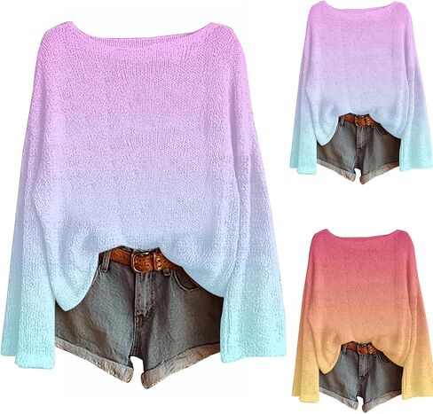 Vintage Sweaters for Women Boho Oversized Sweater Long Sleeve Plus Size Shirts Knit Casual Graphic Fall Clothes in Saudi Arabia