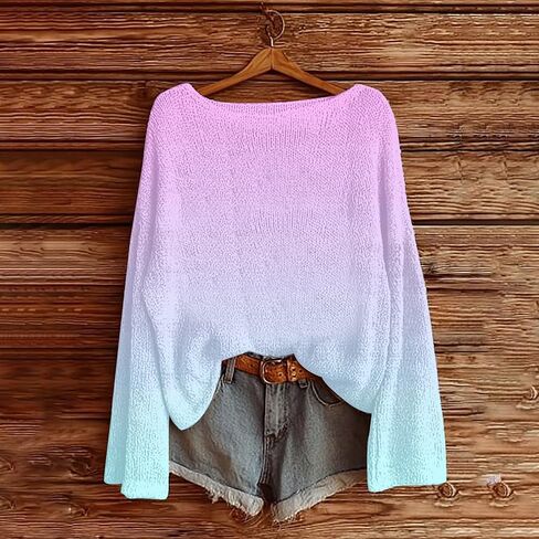 Vintage Sweaters for Women Boho Oversized Sweater Long Sleeve Plus Size Shirts Knit Casual Graphic Fall Clothes in Saudi Arabia