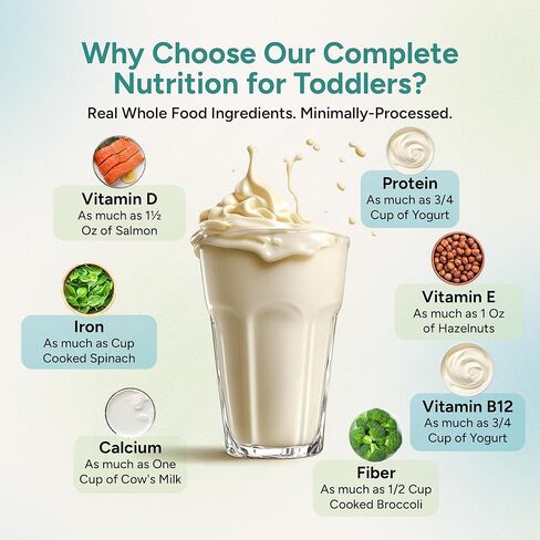 مسحوق مخفوق البروتين للأطفال ذو الأصل النباتي من شركة Else Nutrition للأعمار من 2 إلى 12 عامًا. مخفوق التغذية الكاملة من فيرست كيدز خالي من الألبان مع البروتين النباتي و25 فيتامين ومعادن، الفانيليا، 2 عبوة in Kuwait