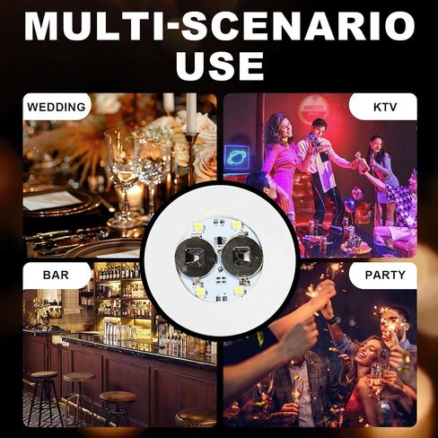 12 pcs LED Coaster, Bottle Lights for Liquor Bottles, Sticker Lights for Wine Liquor Bottle, Club, Bar, Party in Saudi Arabia