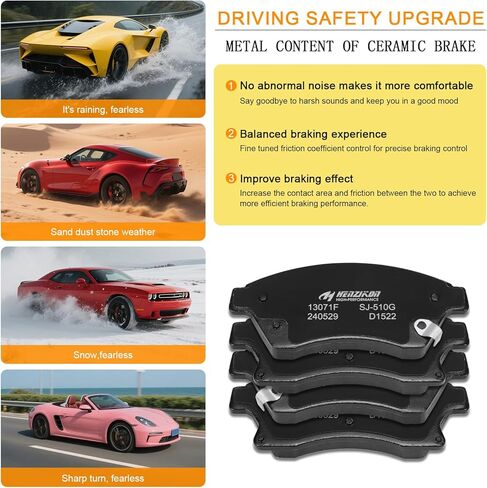 Front Brake Pads for Car Compatible with Toyota Prius Toyota Echo Toyota MR2 Toyota Celica GT and Scion iQ xA xB,Ceramic Brake Pads Automotive Replacement DIY,Smooth Quiet Braking Performance in Kuwait