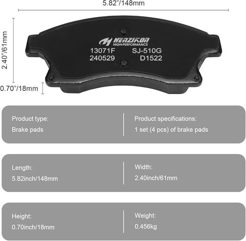 Front Brake Pads for Car Compatible with Toyota Prius Toyota Echo Toyota MR2 Toyota Celica GT and Scion iQ xA xB,Ceramic Brake Pads Automotive Replacement DIY,Smooth Quiet Braking Performance in Kuwait