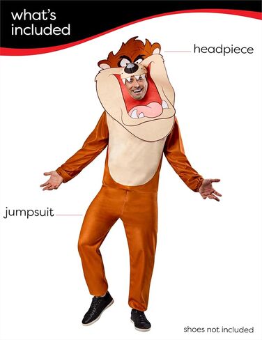 Rubies Unisex Adult Unisex Adult Looney Tunes Tazmanian Devil Costume Jumpsuit and Headpiece in Saudi Arabia