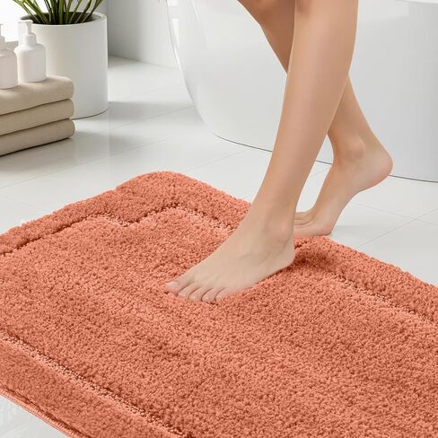 Bath Rugs Set 3 Pieces Bathroom Mat Soft Absorbent Plush Shaggy Soft Floor Non Slip Shower Bath Tub Machine Washable (Spice-ser, 20"x32"/20"x20"/17"x24") in Saudi Arabia