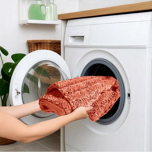Bath Rugs Set 3 Pieces Bathroom Mat Soft Absorbent Plush Shaggy Soft Floor Non Slip Shower Bath Tub Machine Washable (Spice-ser, 20"x32"/20"x20"/17"x24") in Saudi Arabia