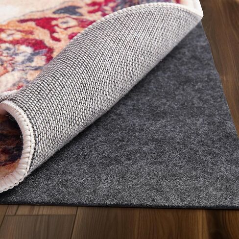 Non Slip Rug Pad Gripper, 1/10" Thick Felt Cushioned Carpet Pad with TPE Backing, Waterproof Under Area Rug Pads, for Hardwood Floors, Vinyl, Laminate, Stone, Carpet & Tile (60"x84") in Saudi Arabia