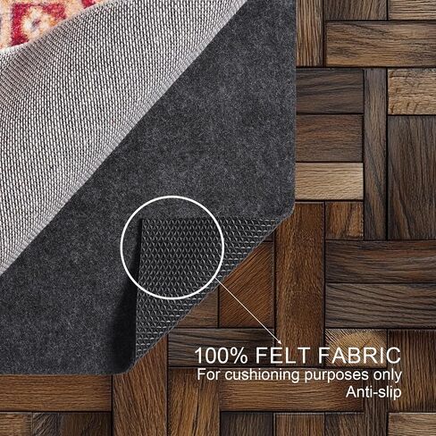 Non Slip Rug Pad Gripper, 1/10" Thick Felt Cushioned Carpet Pad with TPE Backing, Waterproof Under Area Rug Pads, for Hardwood Floors, Vinyl, Laminate, Stone, Carpet & Tile (60"x84") in Saudi Arabia