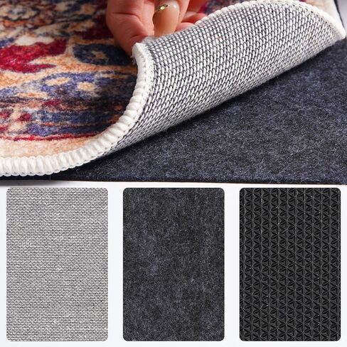Non Slip Rug Pad Gripper, 1/10" Thick Felt Cushioned Carpet Pad with TPE Backing, Waterproof Under Area Rug Pads, for Hardwood Floors, Vinyl, Laminate, Stone, Carpet & Tile (60"x84") in Saudi Arabia