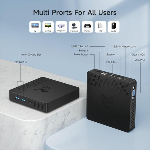 Bmax B5 Pro Mini PC i5-8260U 4-Core 16G DDR4 RAM/512GB NVMe SSD WiFi6 4K/60Hz Triple-Display BT5.2 Gigabit Ethernet Mini DP/Type-C/HDMI Mini Computer in Saudi Arabia