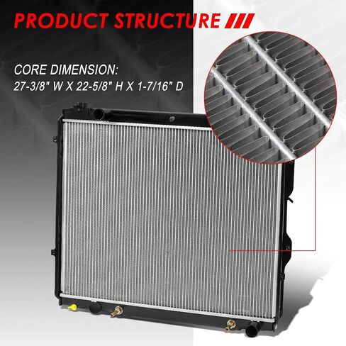 Auto Dynasty Radiator Compatible with 00-06 Toyota Tundra 4.7L AT, DPI 2321 Factory Style 2-Rows Cooling Radiator, Aluminum Core in Saudi Arabia