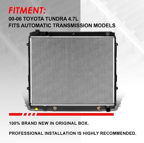 Auto Dynasty Radiator Compatible with 00-06 Toyota Tundra 4.7L AT, DPI 2321 Factory Style 2-Rows Cooling Radiator, Aluminum Core in Saudi Arabia