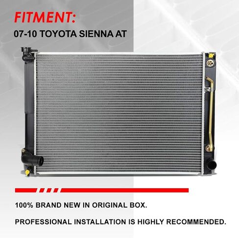 مشعاع Auto Dynasty متوافق مع 2007 2008 2009 2010 Sienna AT, DPI 13076 مشعاع تبريد بصف واحد على طراز المصنع، قلب من الألومنيوم in Saudi Arabia