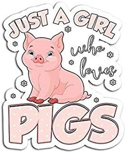 Just A Girl Who Loves Pigs Farm - ملصق رسم - تلقائي، جدار، كمبيوتر محمول، خلية، ملصق شاحنة للنوافذ والسيارات والشاحنات in Saudi Arabia