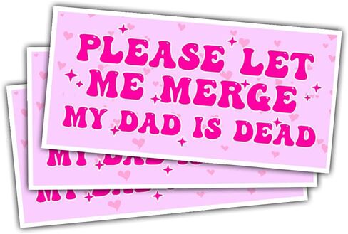 3Pcs Please Let Me Merge My Dad is Dead Sticker Funny Dark Humor Gift for Memorial Please Let Me Merge My Dad is Dead Stickers Weird Car Decal for Laptop Bottle Notebook Toolbox Hard Hat 5" in Saudi Arabia