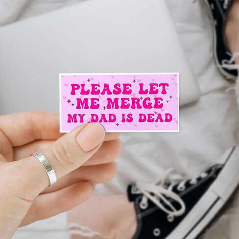 3Pcs Please Let Me Merge My Dad is Dead Sticker Funny Dark Humor Gift for Memorial Please Let Me Merge My Dad is Dead Stickers Weird Car Decal for Laptop Bottle Notebook Toolbox Hard Hat 5" in Saudi Arabia