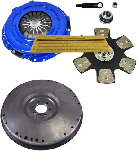 مجموعة القابض EFT Stage 4 مع دولاب الموازنة EFT لسيارة Chevy GMC C وG وK وP وR وV 1500 و2500 و3500 مع محرك 5.7 لتر - قرص سيراميك نحاسي 6 قطع لتعزيز الأداء والمتانة - ضمان العلامة التجارية لمدة 12 شهرًا in Saudi Arabia