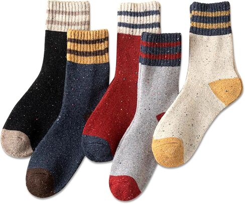Thick Wool Socks for Women Winter Vintage Warm Casual Crew Socks Soft and Comfortable in Saudi Arabia