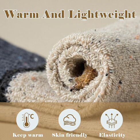 Thick Wool Socks for Women Winter Vintage Warm Casual Crew Socks Soft and Comfortable in Saudi Arabia