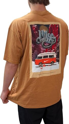 تي شيرت Nike Sportswear Van Country للرجال (الولايات المتحدة، ألفا، كبير، عادي، عادي، بني فاتح) in Saudi Arabia