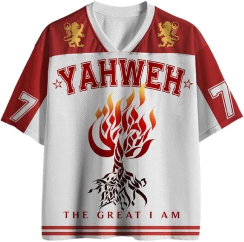 Graphic Tees Summer Novelty Women Men Oversized Flame Christian Jersey in Saudi Arabia