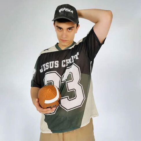Graphic Tees Summer Novelty Women Men Oversized Flame Christian Jersey in Saudi Arabia