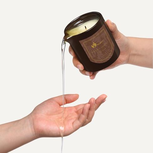 MELONY Massage Oil Candle for Pure Relaxation - 8.1 oz - Moisturizing Essential Oil Body Massage Candle for Home Spa- Amazing Gift for Women & Men (Sandalwood) in Saudi Arabia