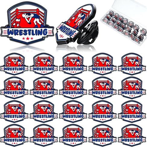 Tondiamo 24 Pcs Sports Lapel Pins Gold Wrestling Letterman Award Lapel Pins Sports Brooch for Wrestling Team Training Wear School Sports Achievement Pins in Saudi Arabia