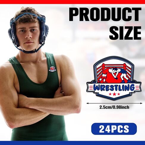Tondiamo 24 Pcs Sports Lapel Pins Gold Wrestling Letterman Award Lapel Pins Sports Brooch for Wrestling Team Training Wear School Sports Achievement Pins in Saudi Arabia