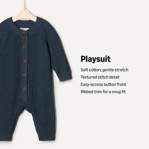 Amazon Essentials x Sofia Grainge Unisex Babies' Cotton Knit Playsuit in Saudi Arabia