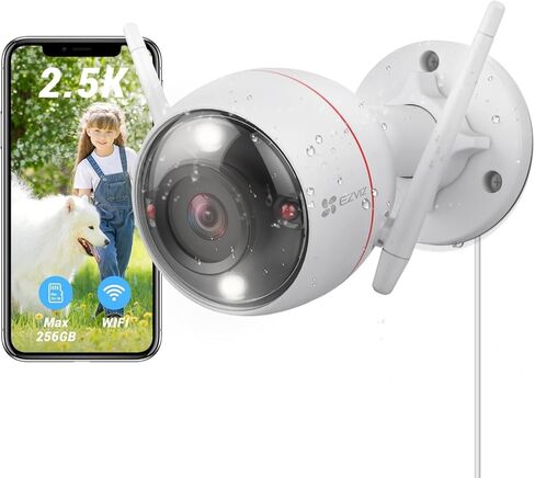 كاميرا أمان EZVIZ WiFi خارجية IP67 مقاومة للماء، 1080 بكسل مع رؤية ليلية ملونة، اكتشاف الأشخاص بالذكاء الاصطناعي، محادثة ثنائية الاتجاه، تنبيهات الحركة، ضغط فيديو H.265 | سي 3 دبليو برو in Saudi Arabia