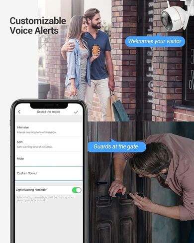 كاميرا أمان EZVIZ WiFi خارجية IP67 مقاومة للماء، 1080 بكسل مع رؤية ليلية ملونة، اكتشاف الأشخاص بالذكاء الاصطناعي، محادثة ثنائية الاتجاه، تنبيهات الحركة، ضغط فيديو H.265 | سي 3 دبليو برو in Saudi Arabia