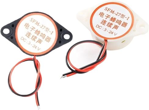 White and Black DC3-24V Continuous Sound High Decibel DC Alarm Buzzer SFM-27(White) in Saudi Arabia
