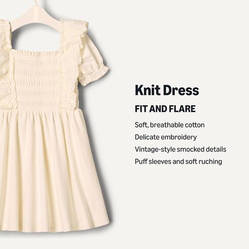 Amazon Essentials x Sofia Grainge Toddlers and Baby Girls' Embroidered Knit Dress in Kuwait
