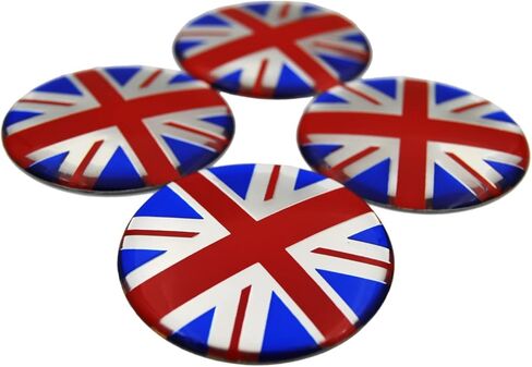 4X Black/Grey Union Jack UK Flag Wheel Center Cap Cover Compatible with Mini Coopers R50 R51 R52 R53 R55 R56 R57 R58 R59 R60 R61 F55 F56 in Kuwait