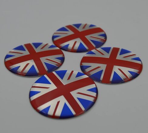 4X Black/Grey Union Jack UK Flag Wheel Center Cap Cover Compatible with Mini Coopers R50 R51 R52 R53 R55 R56 R57 R58 R59 R60 R61 F55 F56 in Kuwait