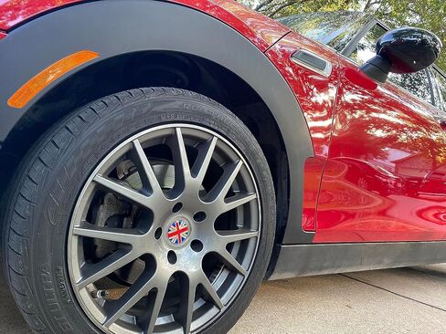 4X Black/Grey Union Jack UK Flag Wheel Center Cap Cover Compatible with Mini Coopers R50 R51 R52 R53 R55 R56 R57 R58 R59 R60 R61 F55 F56 in Kuwait