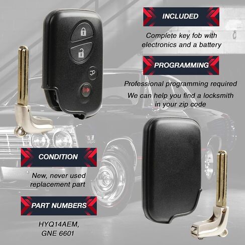 USARemote Key Fob Replacement Keyless Entry Remote for 2008 2009 2010 2011 2012 2013 2014 2015 2016 Lexus LX570 RX350 4-Button Proximity Smart Key (HYQ14AEM, GNE 6601) in Saudi Arabia