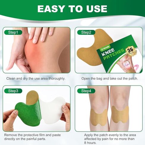 Pain Relief Patches,48 Pcs Knee Pain Relief, Wormwood Relieving 12 Hour Long Lasting Relief of Joint Pains for Knee, Back, Neck, Shoulder Pain in Kuwait