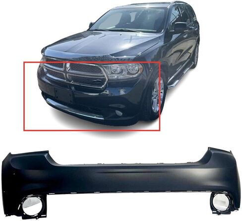 FitParts Compatible With Front Upper Bumper Cover 2011 2012 2013 Dodge Durango SXT R/T Citadel 11 12 13. New, Primed and Ready for Paint. With Fog Light & W/o Parking Aid Sensor Holes. in Saudi Arabia