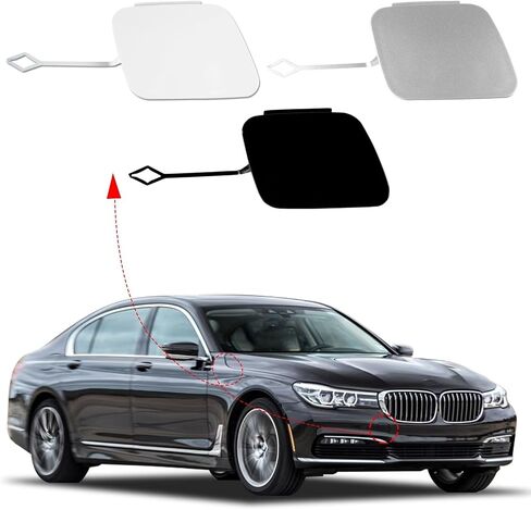 غطاء خطاف سحب المصد الأمامي للسيارة غطاء عين السحب لسيارة BMW 7 Series G11 G12 2016 2018 2019 51117412466 【لا ينطبق على الإصدار الرياضي 】(غير مطلي، جانب الركاب الأيمن) غطاء خطاف السحب in Kuwait