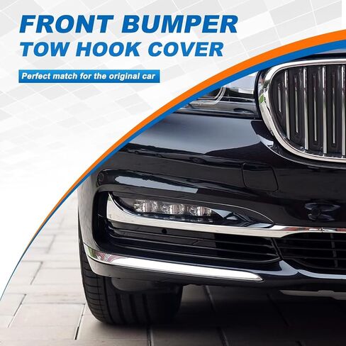 غطاء خطاف سحب المصد الأمامي للسيارة غطاء عين السحب لسيارة BMW 7 Series G11 G12 2016 2018 2019 51117412466 【لا ينطبق على الإصدار الرياضي 】(غير مطلي، جانب الركاب الأيمن) غطاء خطاف السحب in Kuwait