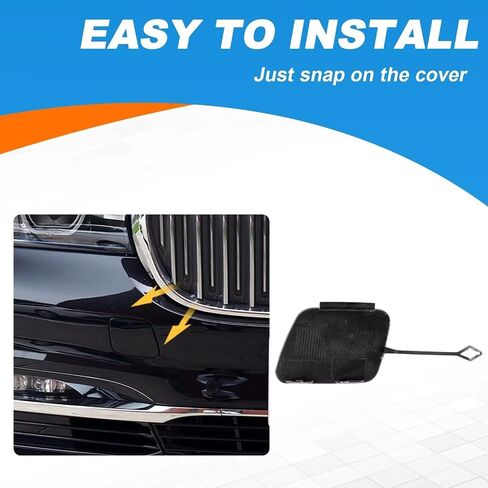 غطاء خطاف سحب المصد الأمامي للسيارة غطاء عين السحب لسيارة BMW 7 Series G11 G12 2016 2018 2019 51117412466 【لا ينطبق على الإصدار الرياضي 】(غير مطلي، جانب الركاب الأيمن) غطاء خطاف السحب in Kuwait