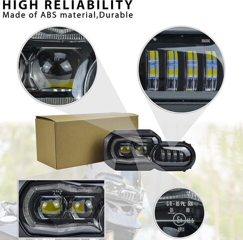 SAUTVS LED Headlight Assembly for F800GS, E-Mark Approved Head Light Front Lamp with High-Low Beams DRL for BMW F800GS / F800R / F700GS / F650GS Accessories in Saudi Arabia