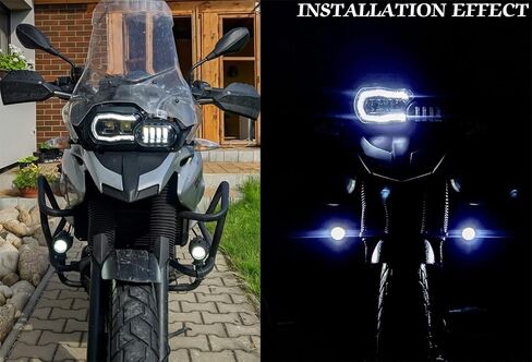 SAUTVS LED Headlight Assembly for F800GS, E-Mark Approved Head Light Front Lamp with High-Low Beams DRL for BMW F800GS / F800R / F700GS / F650GS Accessories in Saudi Arabia
