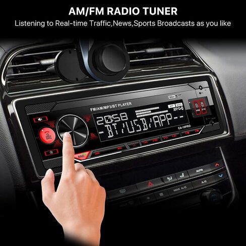 Single Din CarPlay Stereo Receiver: 6.5 Inch Android Auto Touchscreen - Bluetooth MirrorLink IPS Display AM FM Radio Type-C Charge USB AUX-in HD Backup Camera Input Audio Output in Saudi Arabia